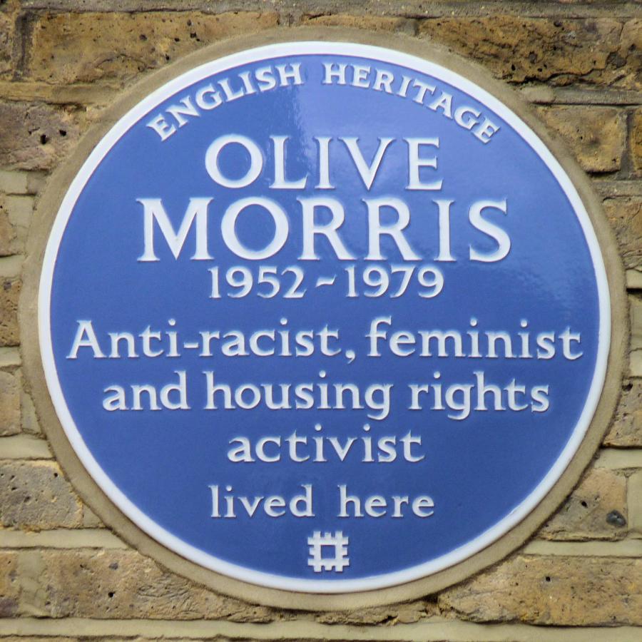 Blue plaque honoring activist Olive Morris.