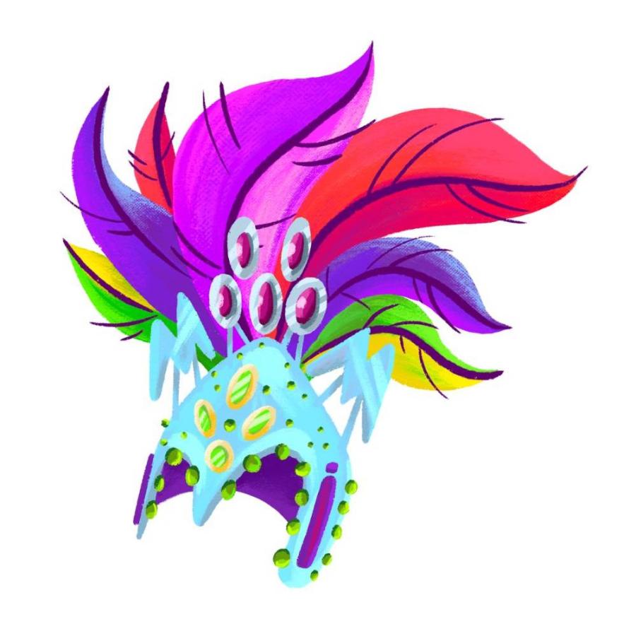 Copilot said:  Vibrant Caribbean carnival headdress featuring feathers, beads, and bold colours.