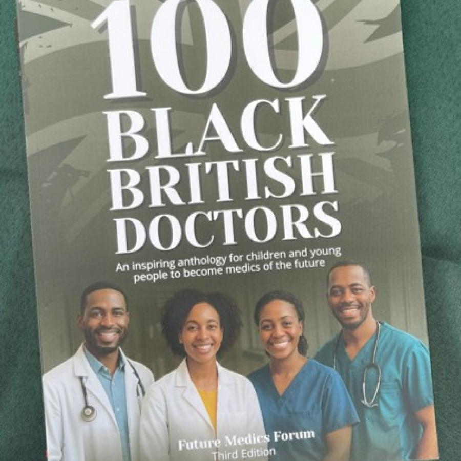 Booklet celebrating 100 Black British doctors, inspiring future medical professionals.