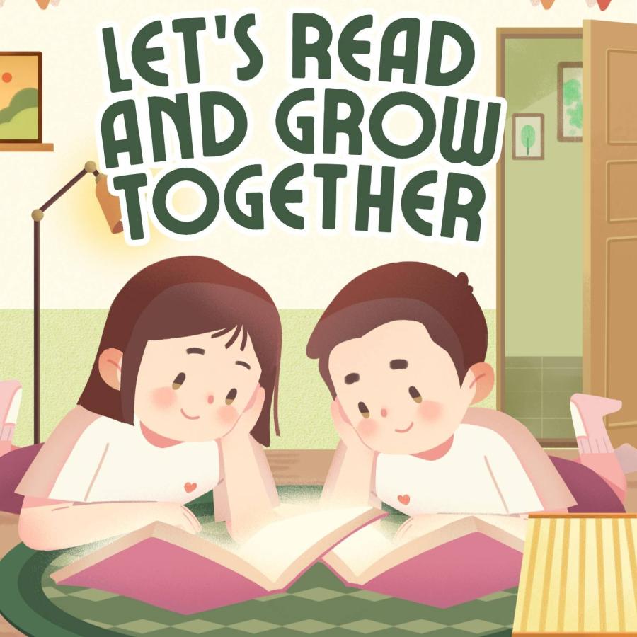Two children happily reading together, surrounded by books and warmth