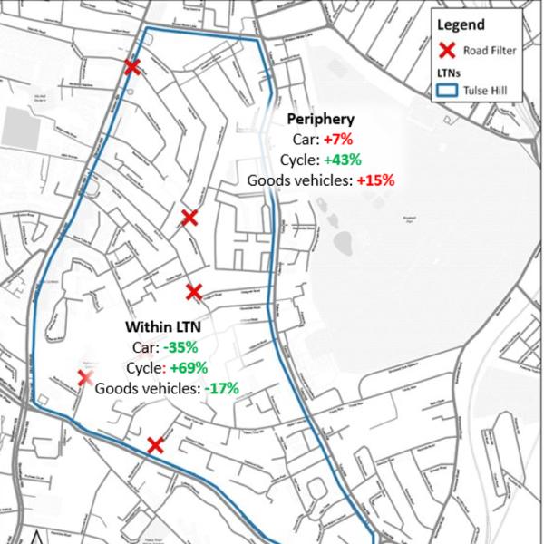 Results of stage 1 traffic monitoring on a map